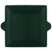 A square green plate with a handle.