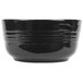 A black Tablecraft natural cast aluminum fruit bowl.