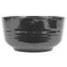 A black Tablecraft cast aluminum fruit bowl.