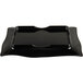 A black rectangular Carlisle melamine tray with a scalloped edge.