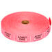 A roll of pink Carnival King "Admit One" tickets.