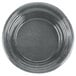 A black Tablecraft granite cast aluminum souffle bowl with ridges.