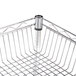 A Luxor metal wire mail cart with a metal wire basket on a pole.