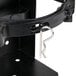A black metal Buckeye vehicle/marine bracket with a hook attached to it.
