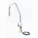 A T&S chrome hands-free sensor faucet with supply hoses.