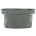 A Tablecraft grey cast aluminum bowl with ridges.