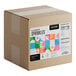 A large cardboard box labeled as containing 5 pounds of Adourne Rainbow Sprinkles.