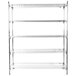 A chrome Metro wire shelving unit with four shelves.