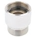 A silver T&S EZ-SWIVEL-CZ rigid adapter with a round metal ring on one end.