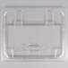 A Cambro clear plastic FlipLid for a food pan.