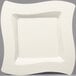 A white Fineline square plate with a wavy edge.