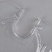 A Carlisle clear plastic lid for a food pan with a curved edge and a spoon notch.