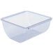 A clear plastic container with a clear lid.