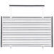 A close-up of a metal cooking grid.
