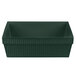 A Tablecraft hunter green rectangular cast aluminum bowl with white speckles.