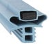 A close-up of a blue Delfield magnetic door gasket with two holes.