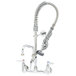 A T&S chrome pre-rinse faucet with hose attachment.
