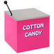 A pink Paragon cotton candy stand with a black handle.