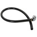 A black rubber tube with a silver ball valve and a metal connector.