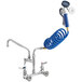 A T&S wall mount pet grooming faucet with a hose attached.