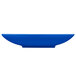 A cobalt blue cast aluminum triangle display bowl.