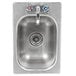 A close-up of a stainless steel Eagle Group drop-in sink with a faucet.
