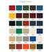 A color chart showing different colors of vinyl for a BFM Seating Akrin Metal Chair.