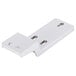 A silver metal Avantco middle hinge bracket with two holes.