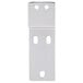 A white metal Avantco middle hinge bracket with holes on the side.