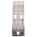 An Avantco metal middle hinge bracket with two holes.