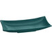 A hunter green cast aluminum rectangular platter with handles.