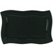 A black rectangular Tablecraft platter with a wavy edge.