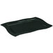 A black rectangular Tablecraft cast aluminum platter with a handle.