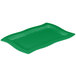 A green rectangular Tablecraft cast aluminum platter with a wavy edge.