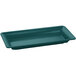 A Tablecraft hunter green cast aluminum rectangular tray.