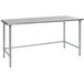 An Eagle Group stainless steel open base work table.