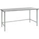 An Eagle Group stainless steel open base work table with metal legs.