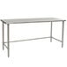 An Eagle Group stainless steel work table with a metal base.