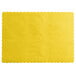 A yellow paper placemat with scalloped edges.