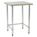 A Eagle Group stainless steel work table with metal legs.