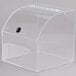 A clear plastic box with a knob.