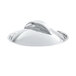 A shiny silver lid with a curved edge.