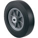A close-up of a Harper hand truck wheel with a grey rim.