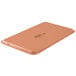 A rectangular dark peach Cambro fiberglass tray on a table.
