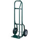 A green Harper steel hand truck with black wheels.