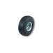 The open rim of a black pneumatic wheel for a Harper hand truck.