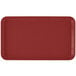 A red rectangular Cambro fiberglass tray with a white border.