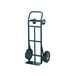 A Harper green hand truck with black wheels.