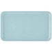 A rectangular sky blue Cambro tray.