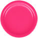 A close-up of a Creative Converting hot magenta pink paper plate.